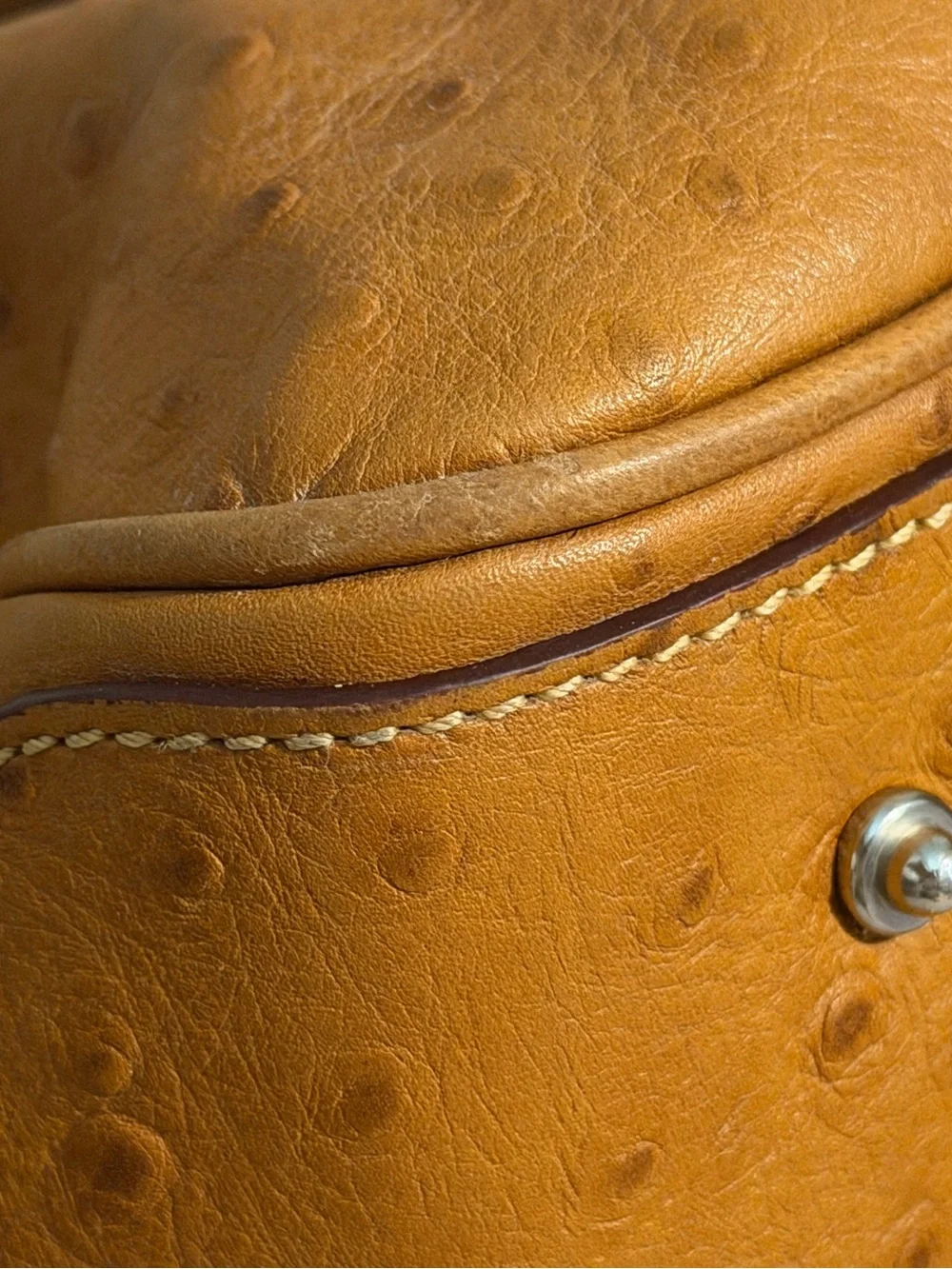 Dooney & Bourke Ostrich Embossed Leather Satchel Crossbody EUC